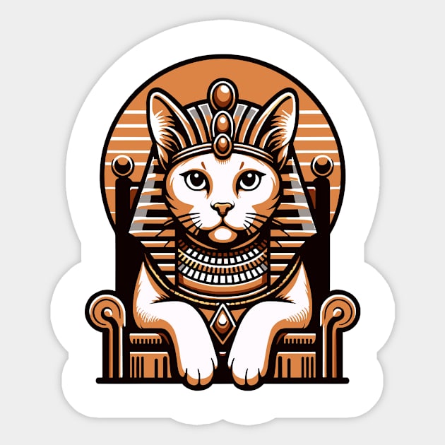 Egyptian Cat Goddess T-Shirt, Sphinx Cat Pharaoh Tee, Unisex Ancient Egypt Shirt, Casual Cotton Top, Gift for Cat Lovers Sticker by Cat In Orbit ®